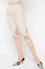 Ivory Lace Spiral Leggings