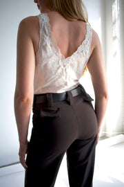 Office Stretch Pants with Pocket Flaps