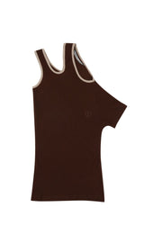 One Shoulder Cut-Out Top in Brown