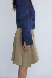 Asymmetric Pleated Skirt in Tan